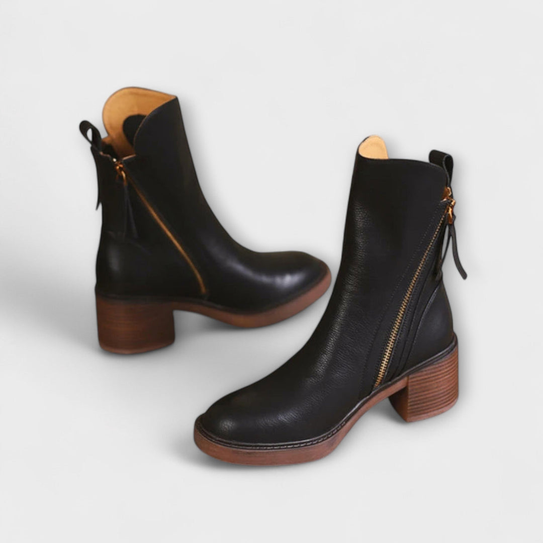 Milana - Bottes en cuir à talon mi-haut