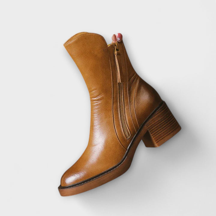 Milana - Bottes en cuir à talon mi-haut