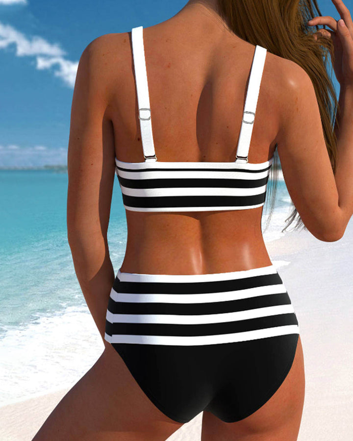 Sophie Montreux | Bikini rayé taille haute