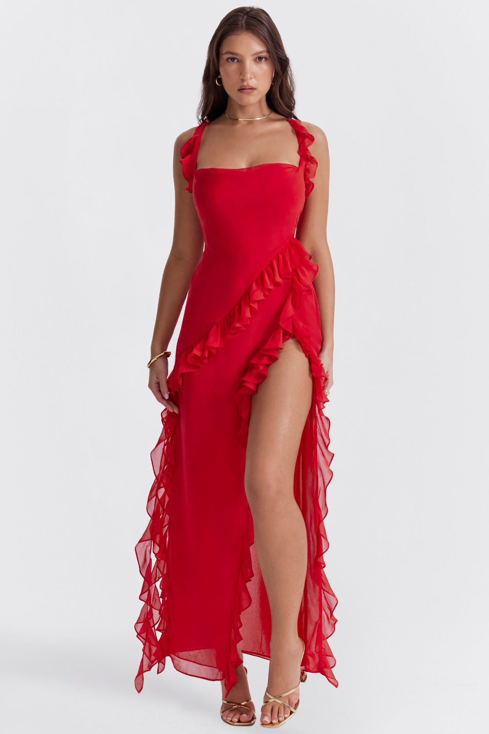 Jana | Élégante robe à volant asymétrique