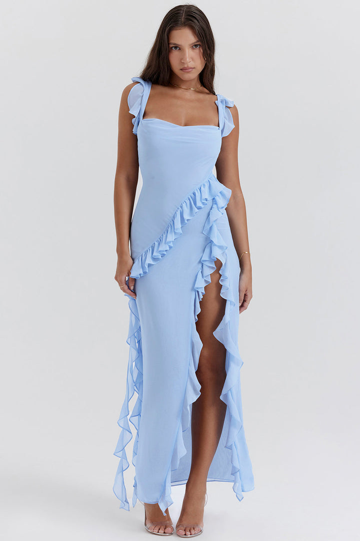 Jana | Élégante robe à volant asymétrique