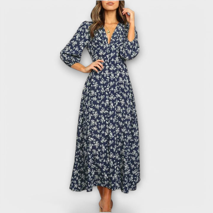 Robe maxi à motif fleuri pour femme