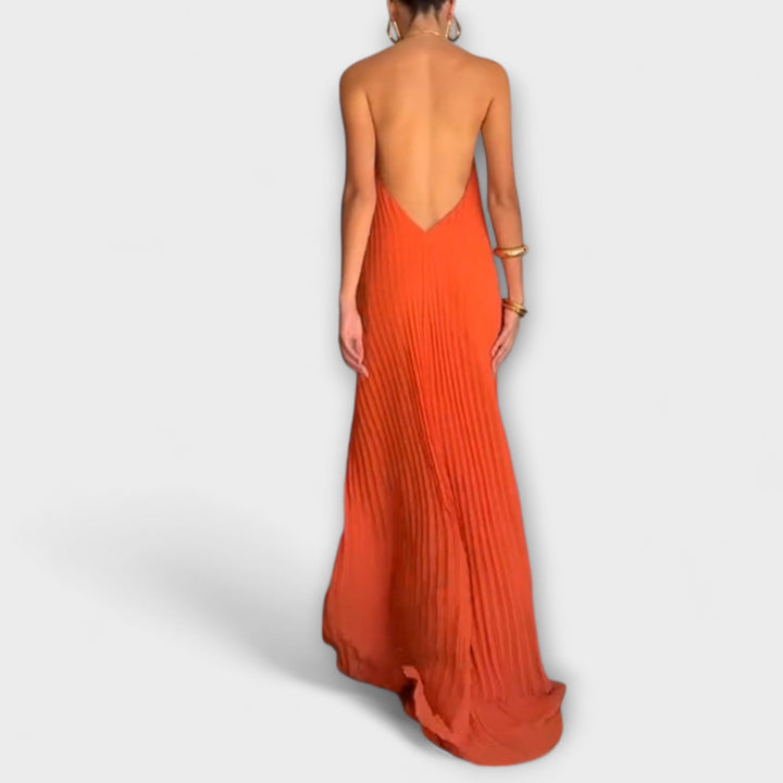 Poppy | Robe chic à encolure plissée