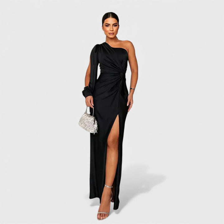 Katarzyna | Robe de soirée à une épaule et fente latérale