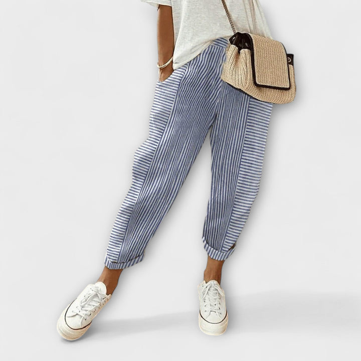 Sanne - Pantalon rayé confortable