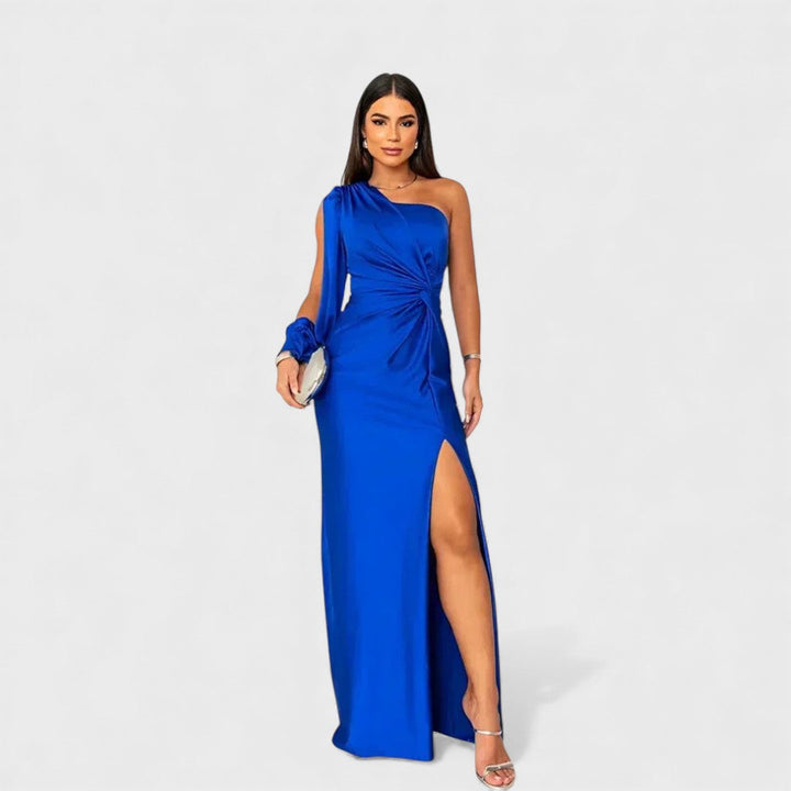 Katarzyna | Robe de soirée à une épaule et fente latérale