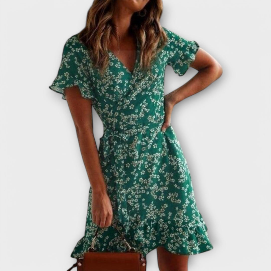 Nilsine - Robe bohème courte verte