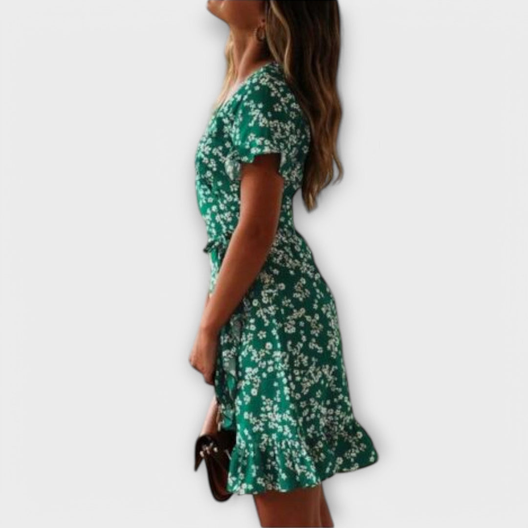 Nilsine - Robe bohème courte verte