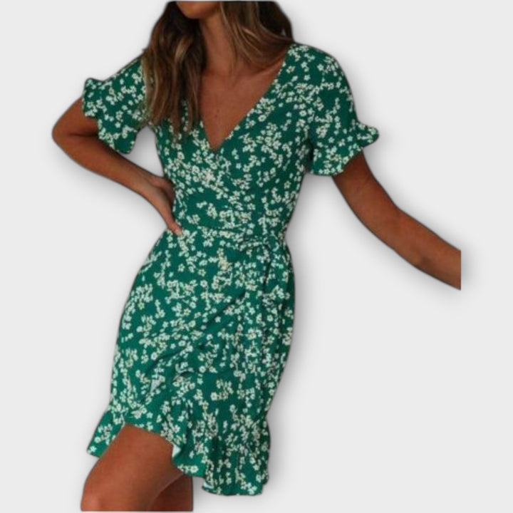 Nilsine - Robe bohème courte verte