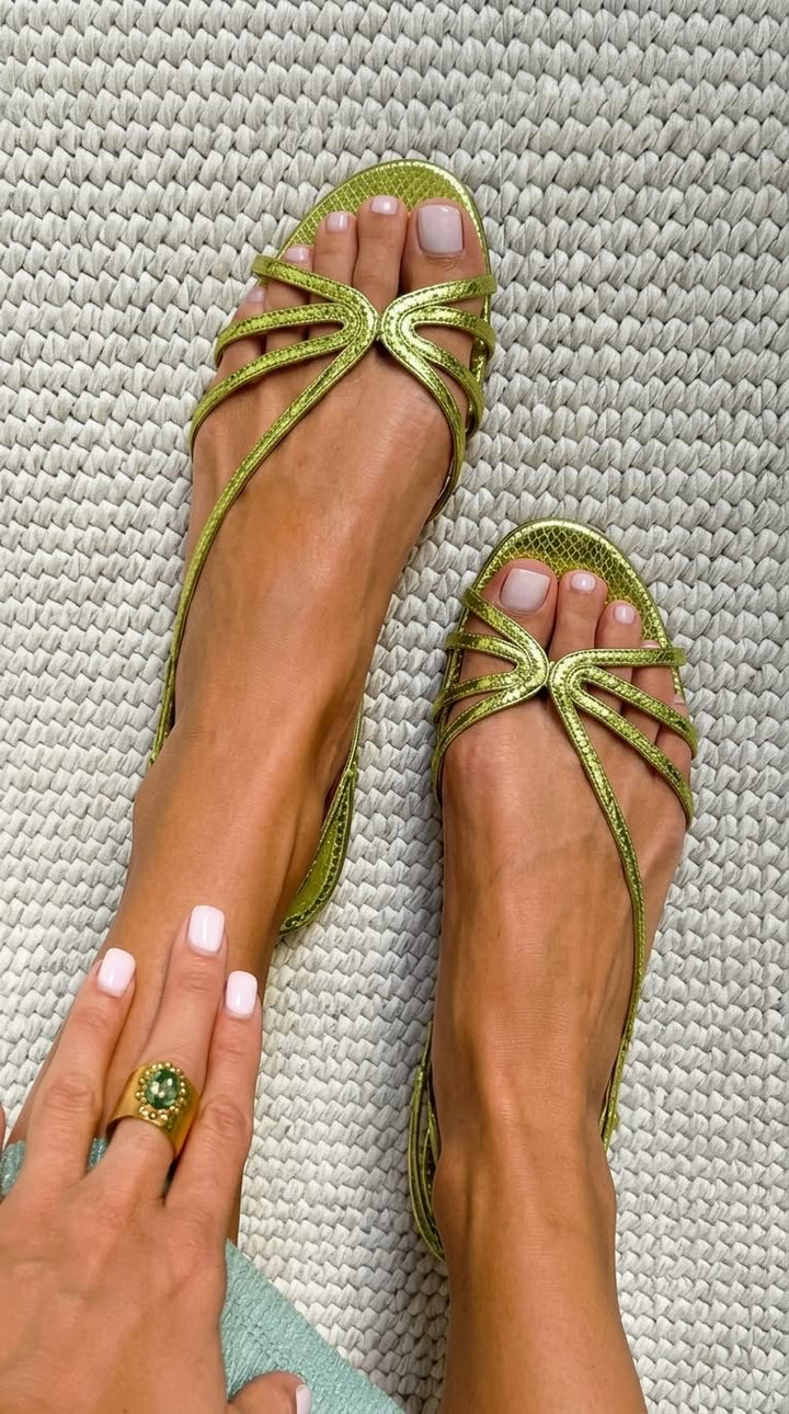 Elina | Sandales dorées à fines brides