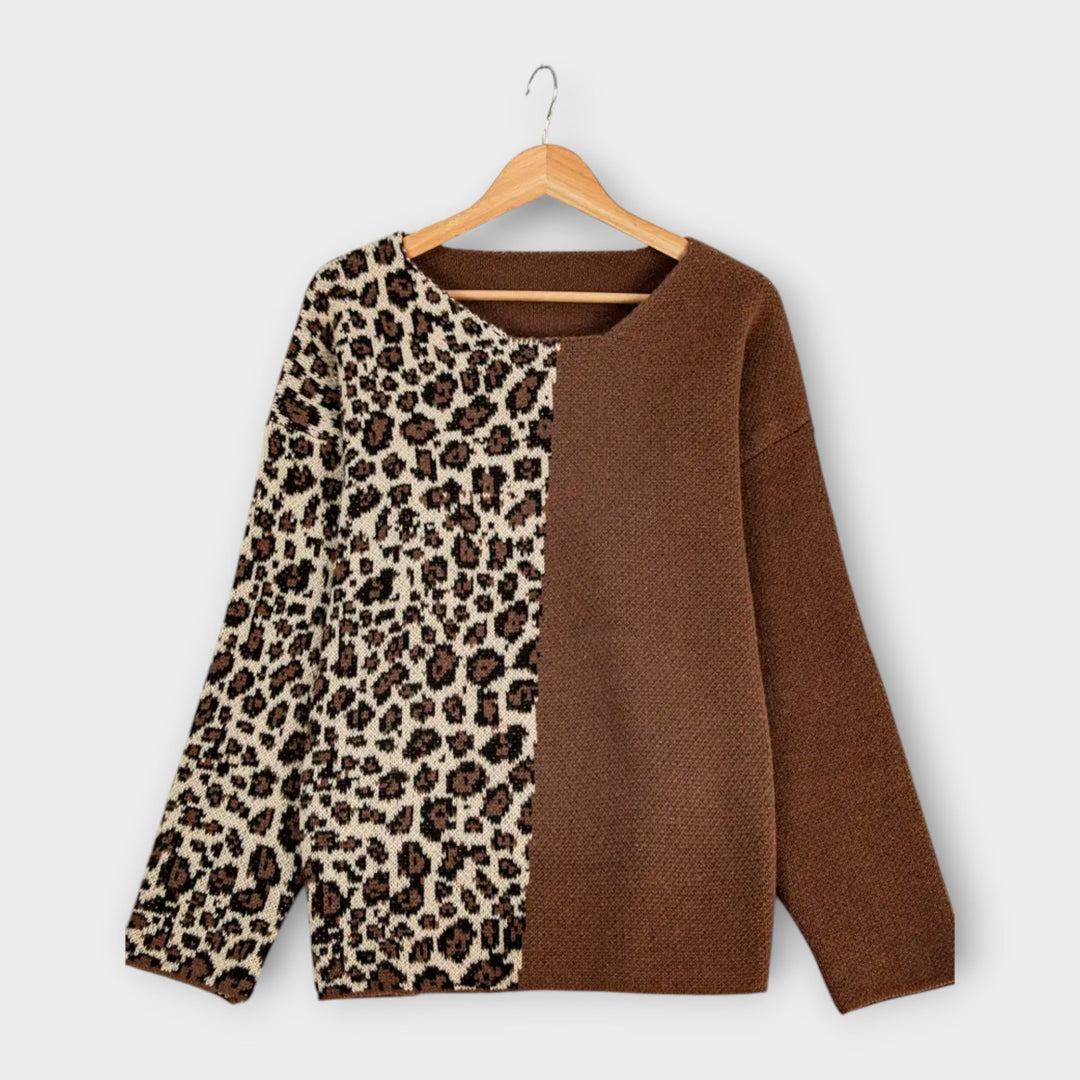 Marina | Lockerer Pullover mit Leopardenmuster