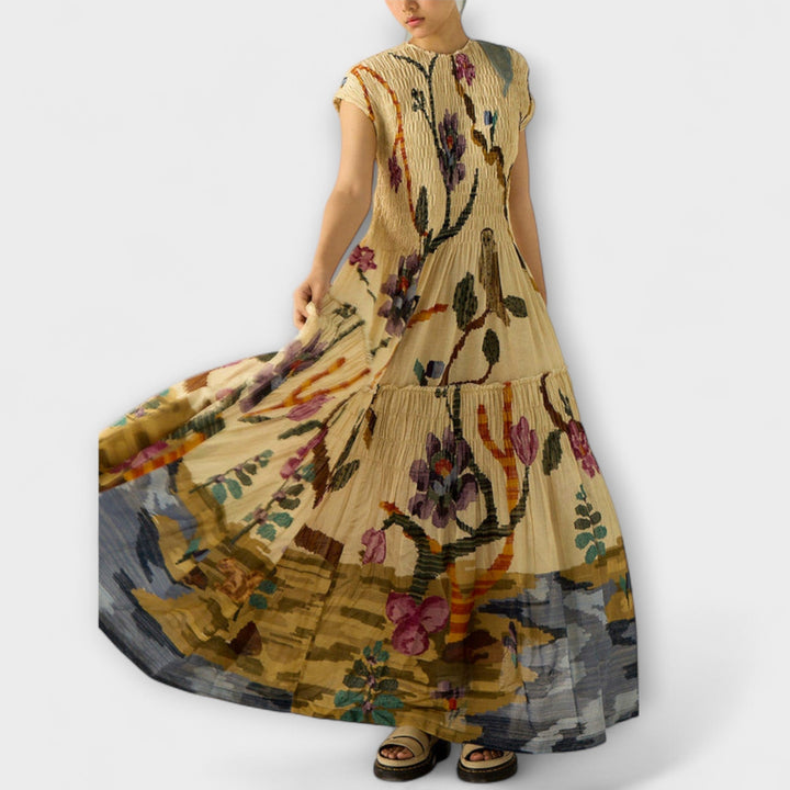 Amara | Robe plissée à imprimé animal