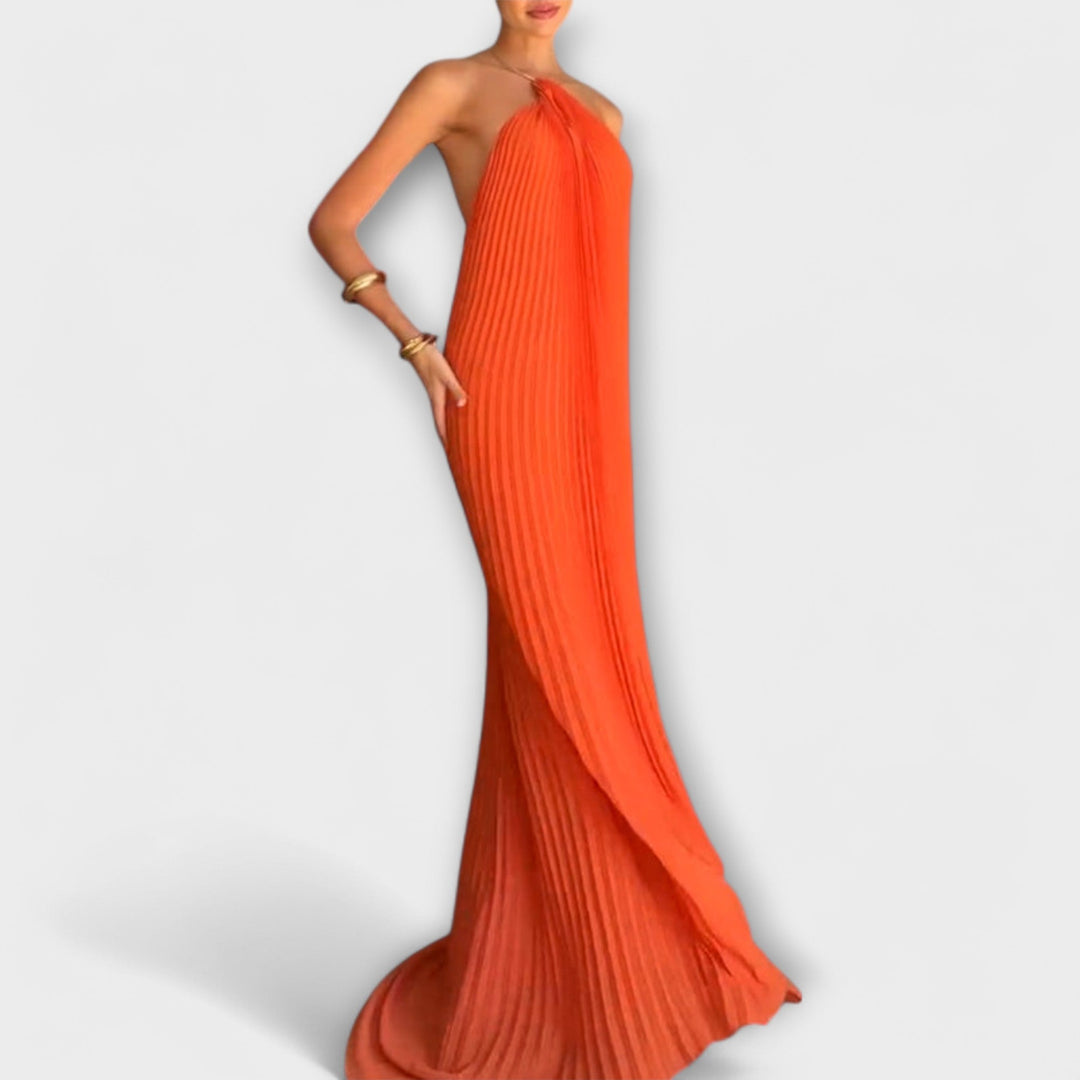 Poppy | Robe chic à encolure plissée