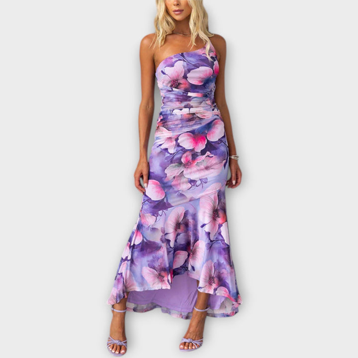 Pia | Robe maxi à drapé d'un côté