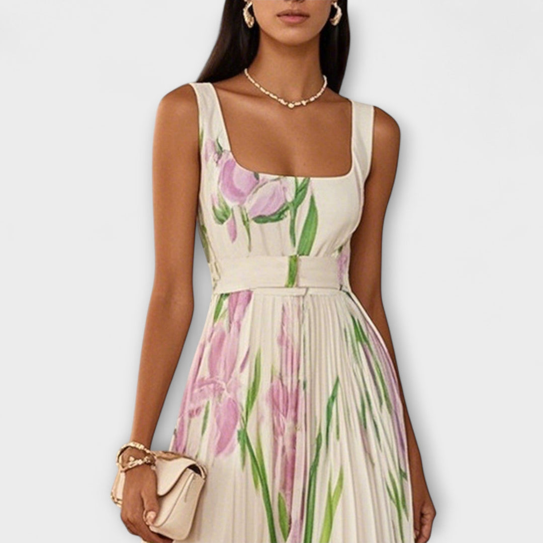 Penelope | Robe maxi trapèze en mousseline à imprimé floral