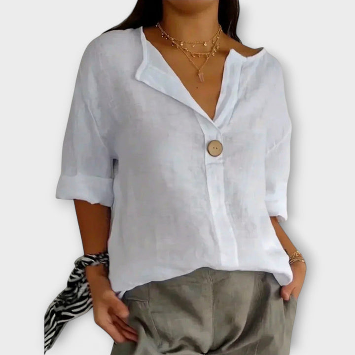Nicole - Élégante blouse à col en V