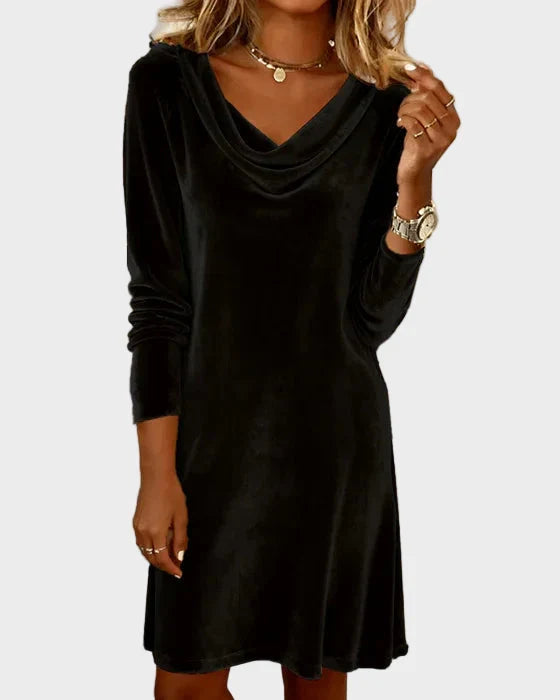 Frosina | Robe en velours à col bénitier