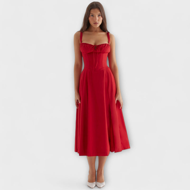 Zipporas - Robe bustier cintrée à imprimé floral printanier moderne