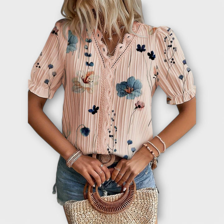Emily - Blouse tendance à col pointu
