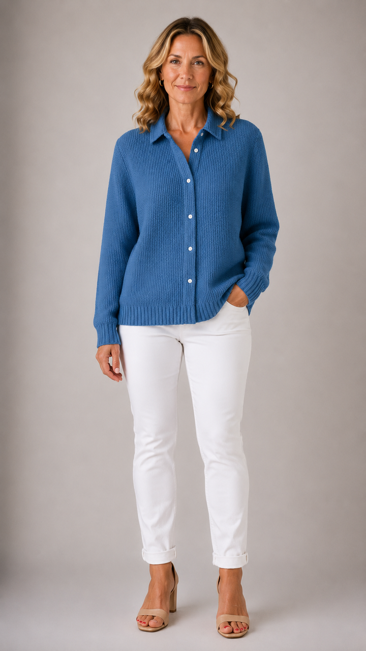 AMARI | CARDIGAN GAUFRÉ TRICOTÉ CLASSIQUE