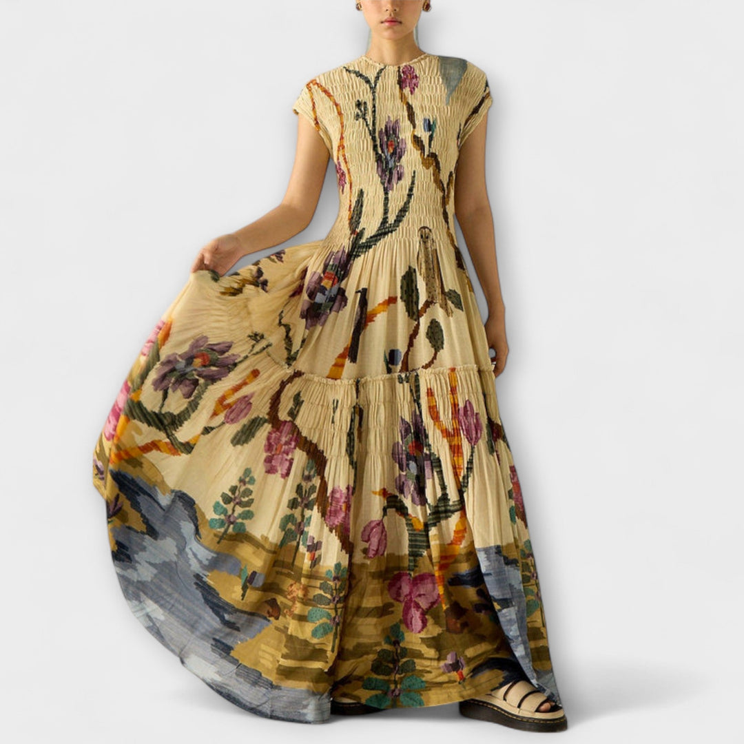 Amara | Robe plissée à imprimé animal