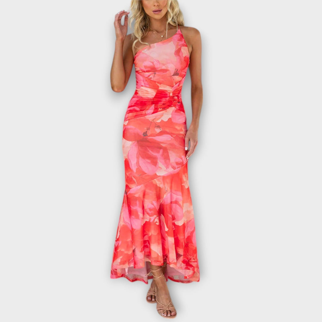 Pia | Robe maxi à drapé d'un côté
