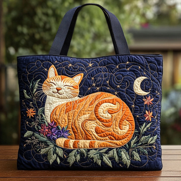 MOONLIT ORANGE QUILTED TOTE BAG
