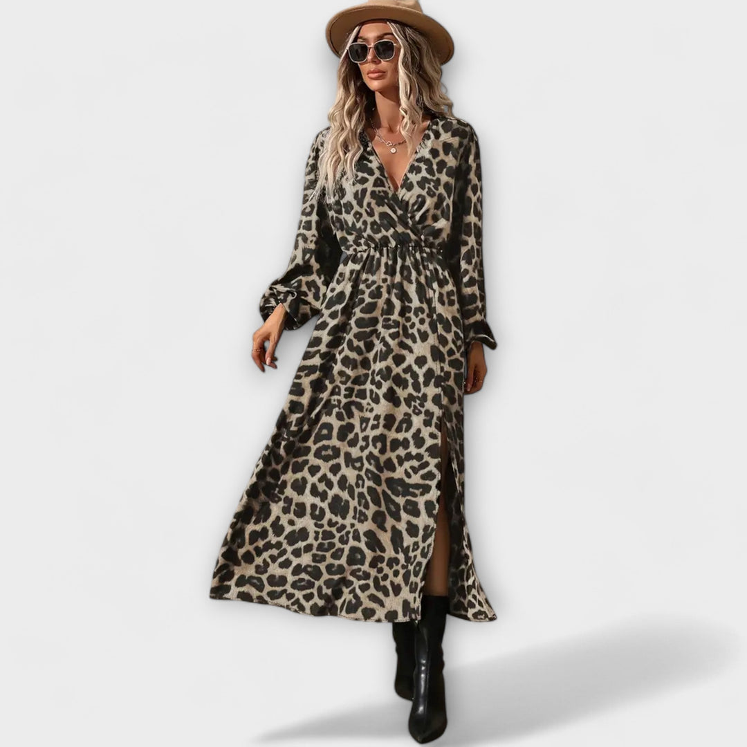 Natalie | Robe stylée motif léopard