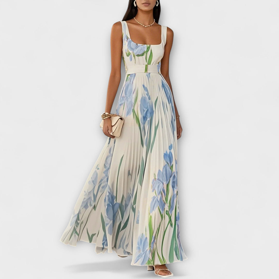 Penelope | Robe maxi trapèze en mousseline à imprimé floral