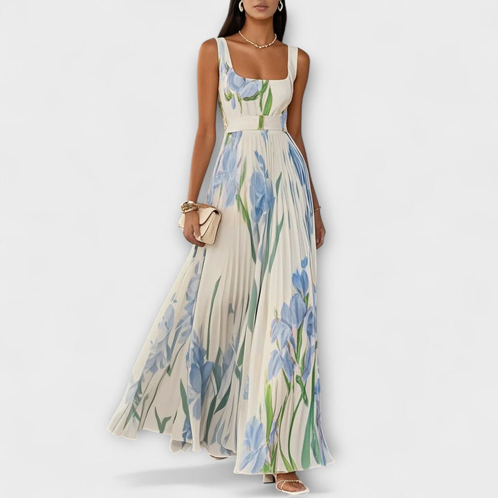 Penelope | Robe maxi trapèze en mousseline à imprimé floral