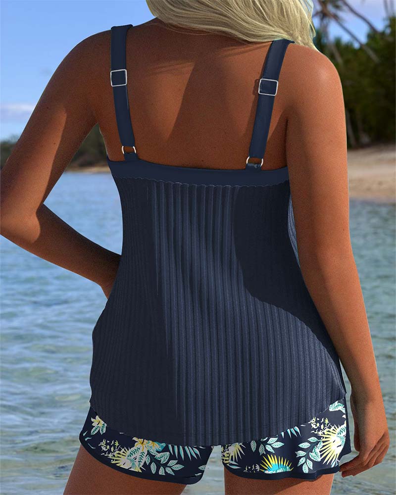 Sophie Montreux | Tankini rayé deux pièces avec short de plage