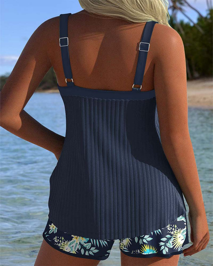 Sophie Montreux | Tankini rayé deux pièces avec short de plage
