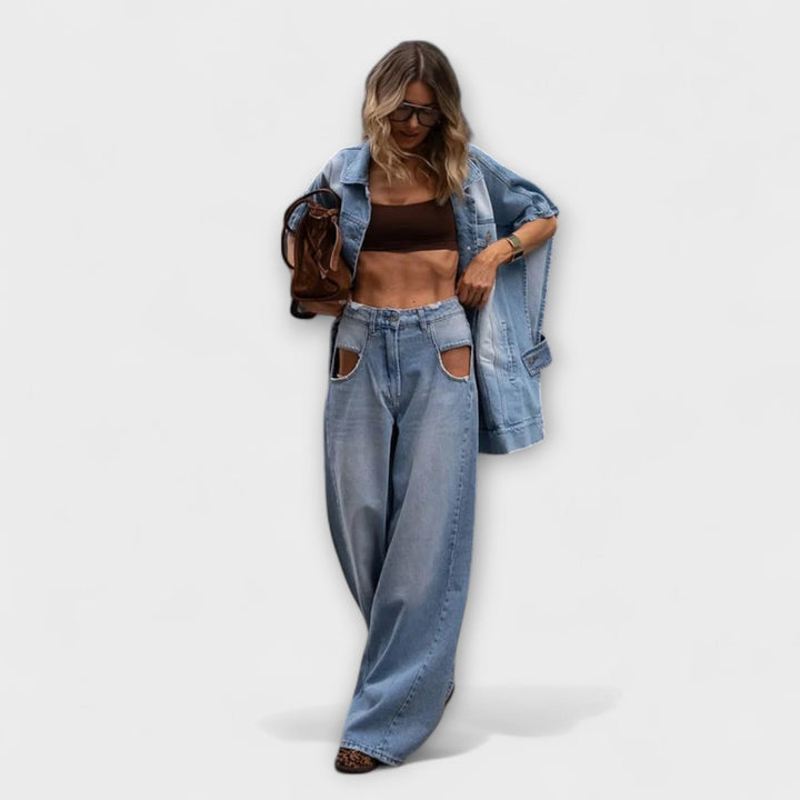 Blair - Ensemble ample sans manches en jean