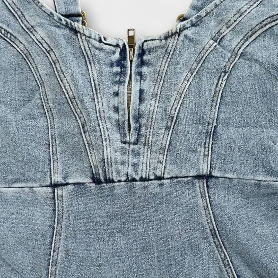 Anna | Robe en denim à bretelles réglables