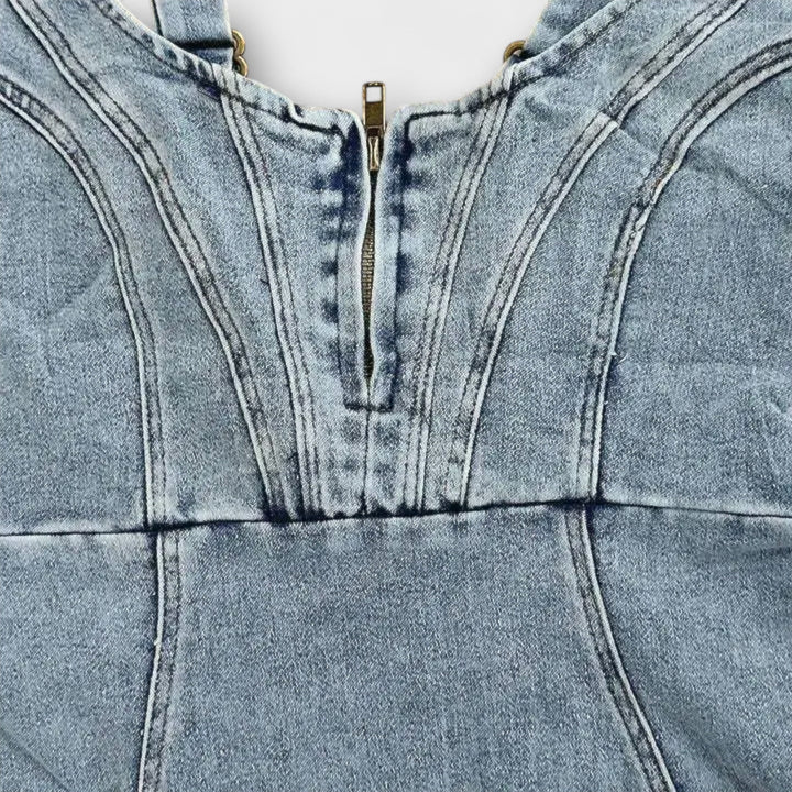 Anna | Robe en denim à bretelles réglables