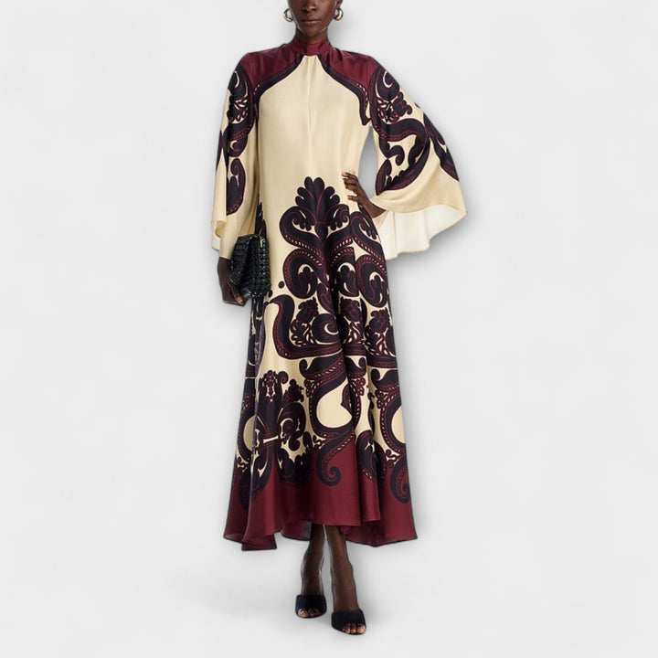 Lucy | Robe maxi respirante à imprimé grenadille pour une élégance sans effort
