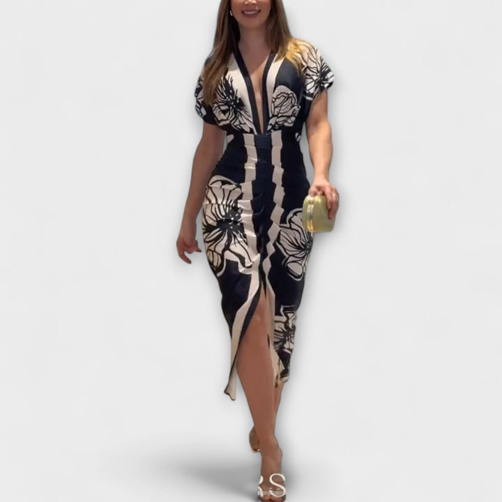 Cleo – Robe midi dolman à imprimé brésilien