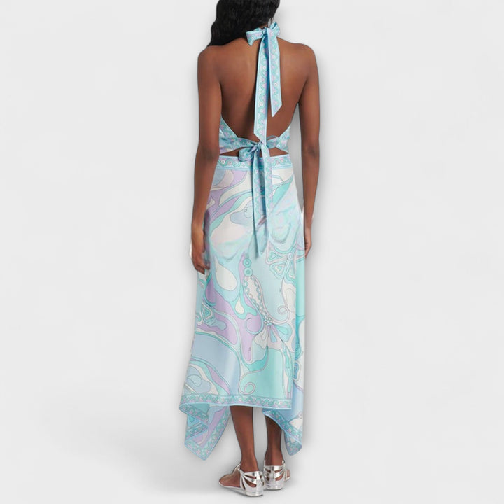 Everly - Ensemble haut à tour de cou et jupe midi asymétrique