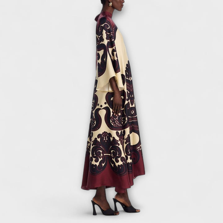 Lucy | Robe maxi respirante à imprimé grenadille pour une élégance sans effort