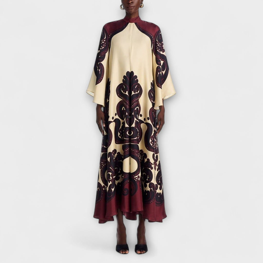 Lucy | Robe maxi respirante à imprimé grenadille pour une élégance sans effort