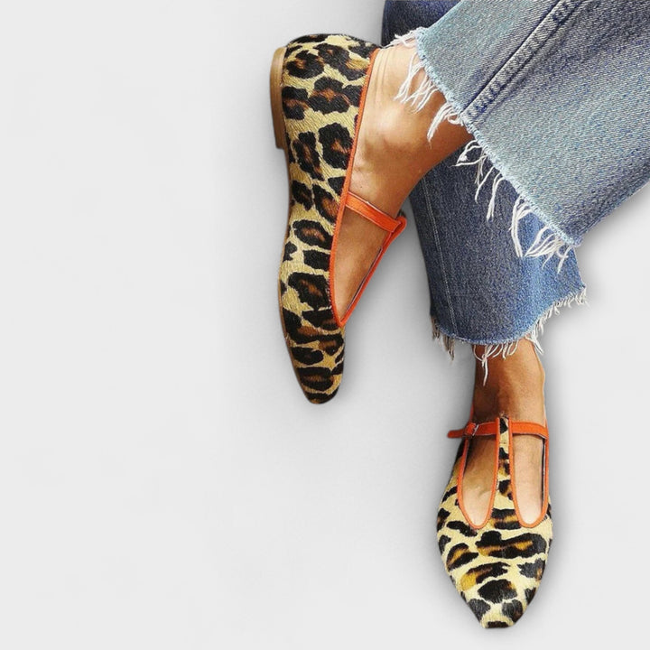 Gaia | Ballerines pointues motif léopard