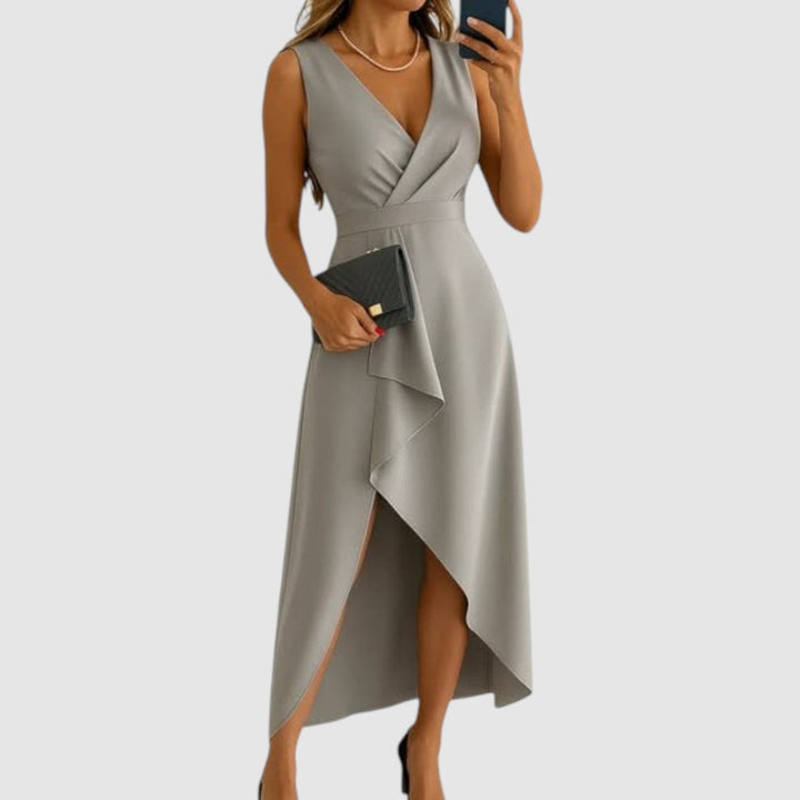 Valerie | Robe portefeuille asymétrique à col en V