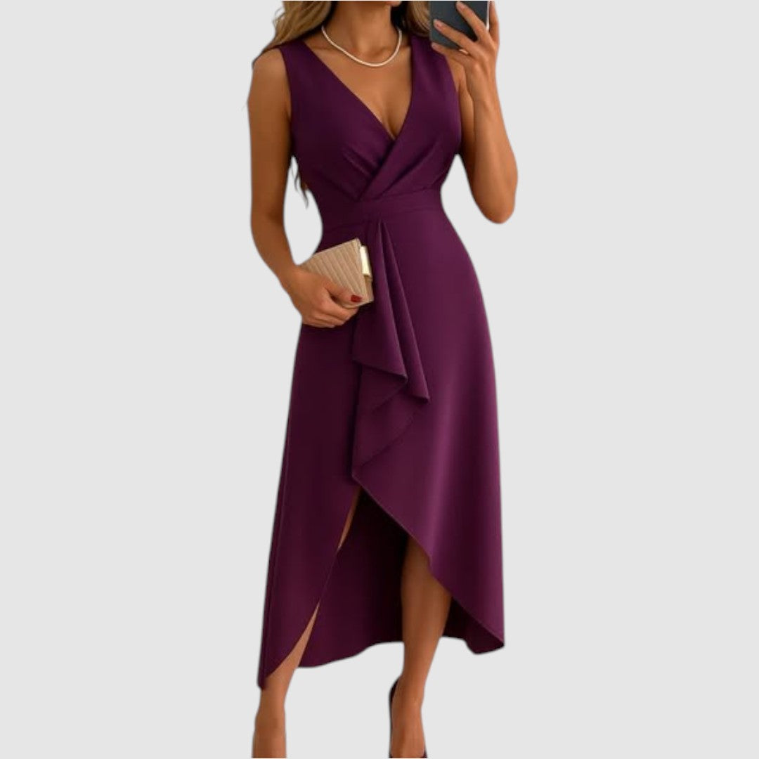 Valerie | Robe portefeuille asymétrique à col en V