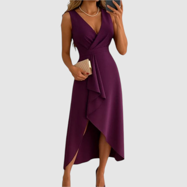 Valerie | Robe portefeuille asymétrique à col en V