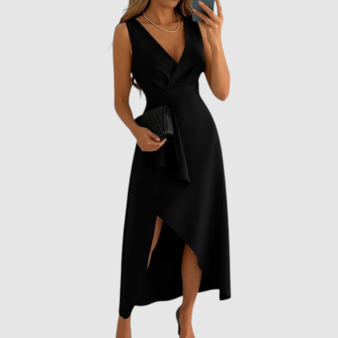 Valerie | Robe portefeuille asymétrique à col en V