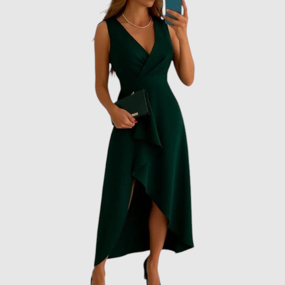 Valerie | Robe portefeuille asymétrique à col en V