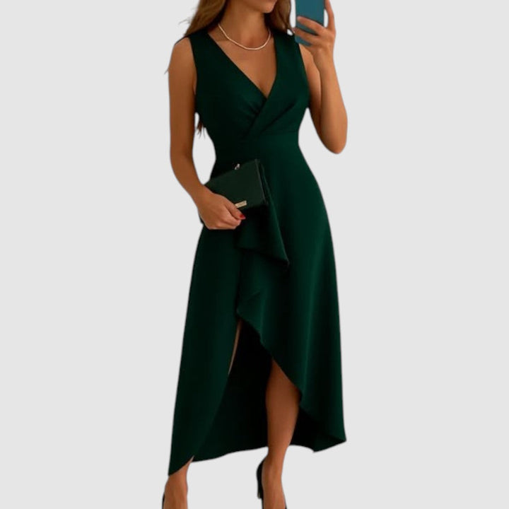 Valerie | Robe portefeuille asymétrique à col en V