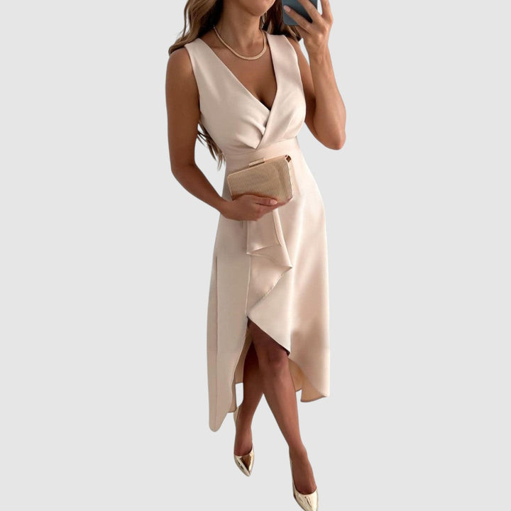 Valerie | Robe portefeuille asymétrique à col en V