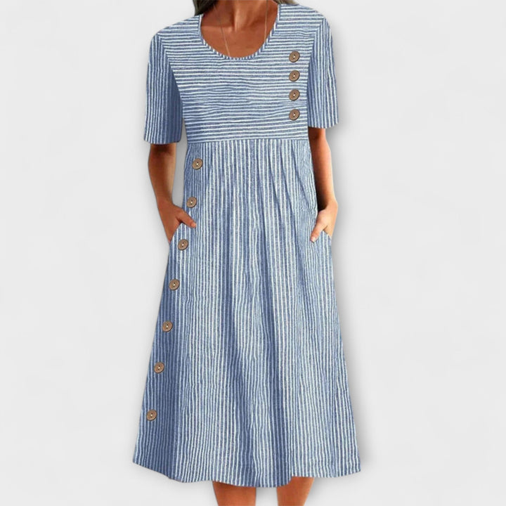 Luisa – Robe midi rayée premium