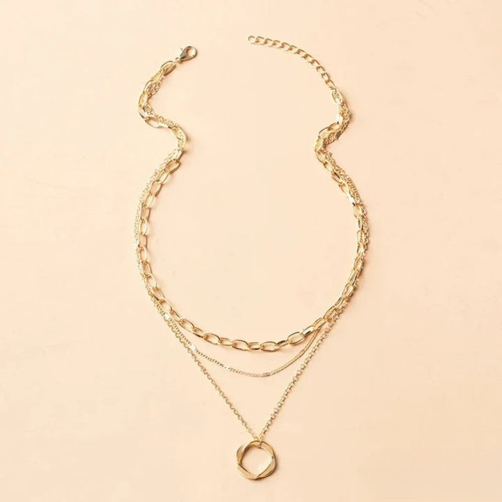 Collier rétro doré à plusieurs rangs